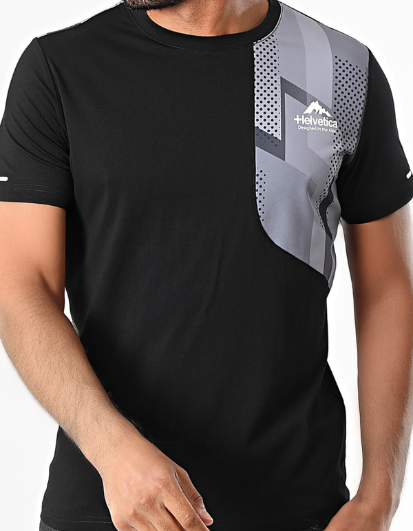 Helvetica T-shirt DENIS Noir Gris