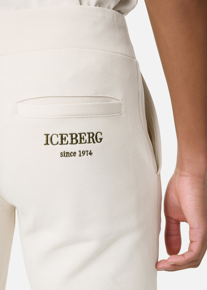 Jogging Iceberg Crème Avec Logo Héritage