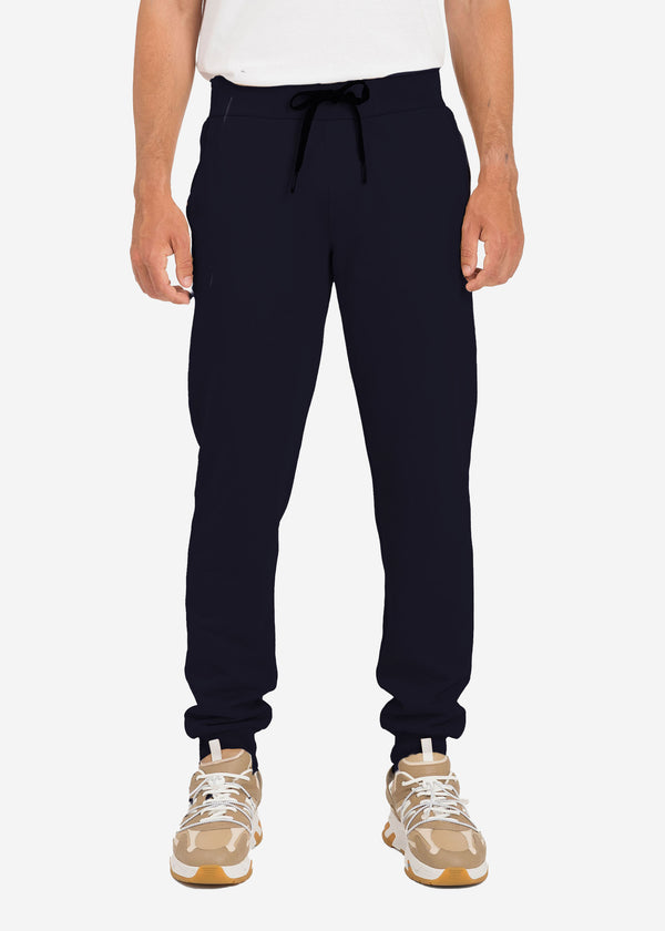 Pantalon De Jogging Iceberg Homme Noir En Coton Avec Logo Brodé Contrastant